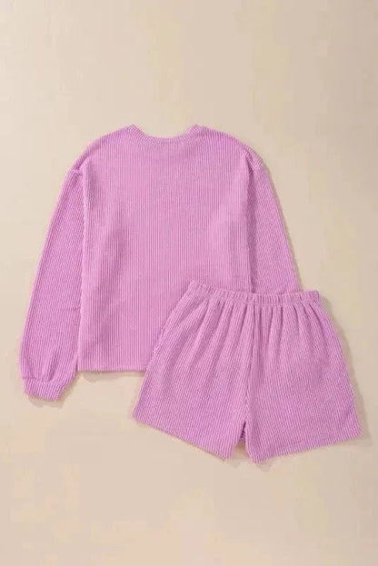 Cozy Corded Loungewear Shorts Set - StepByStep