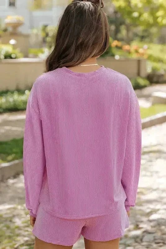 Cozy Corded Loungewear Shorts Set - StepByStep