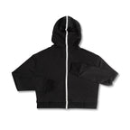 Cropped Zip Hoodie (Black) - StepByStep
