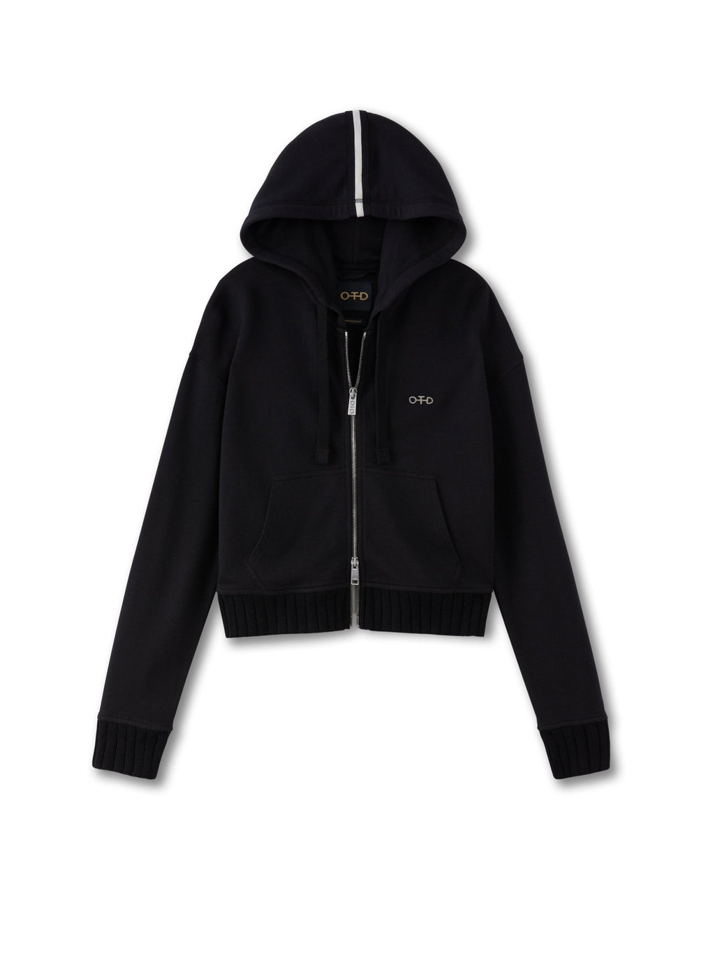 Cropped Zip Hoodie (Black) - StepByStep