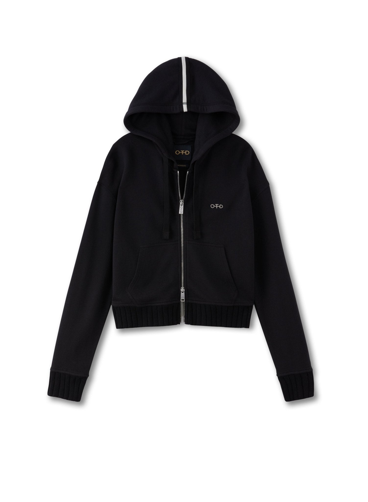 Cropped Zip Hoodie (Black) - StepByStep