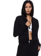 Cropped Zip Hoodie (Black) - StepByStep