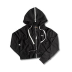 Cropped Zip Hoodie (Black) - StepByStep
