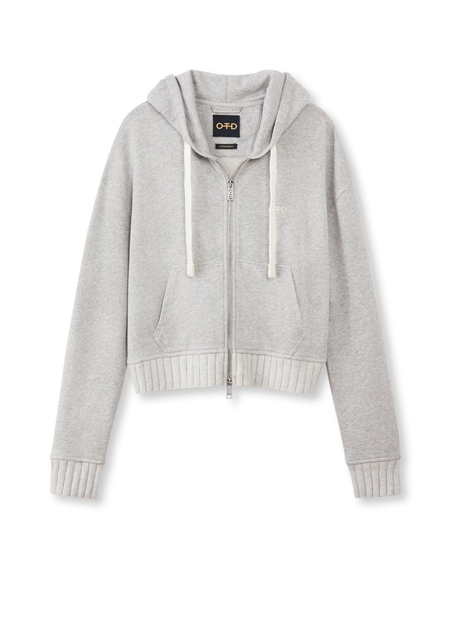 Cropped Zip Hoodie (Light Grey Heather) - StepByStep