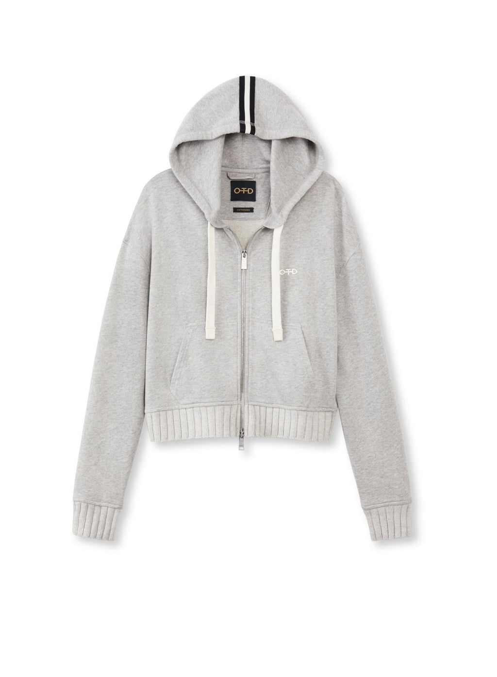 Cropped Zip Hoodie (Light Grey Heather) - StepByStep