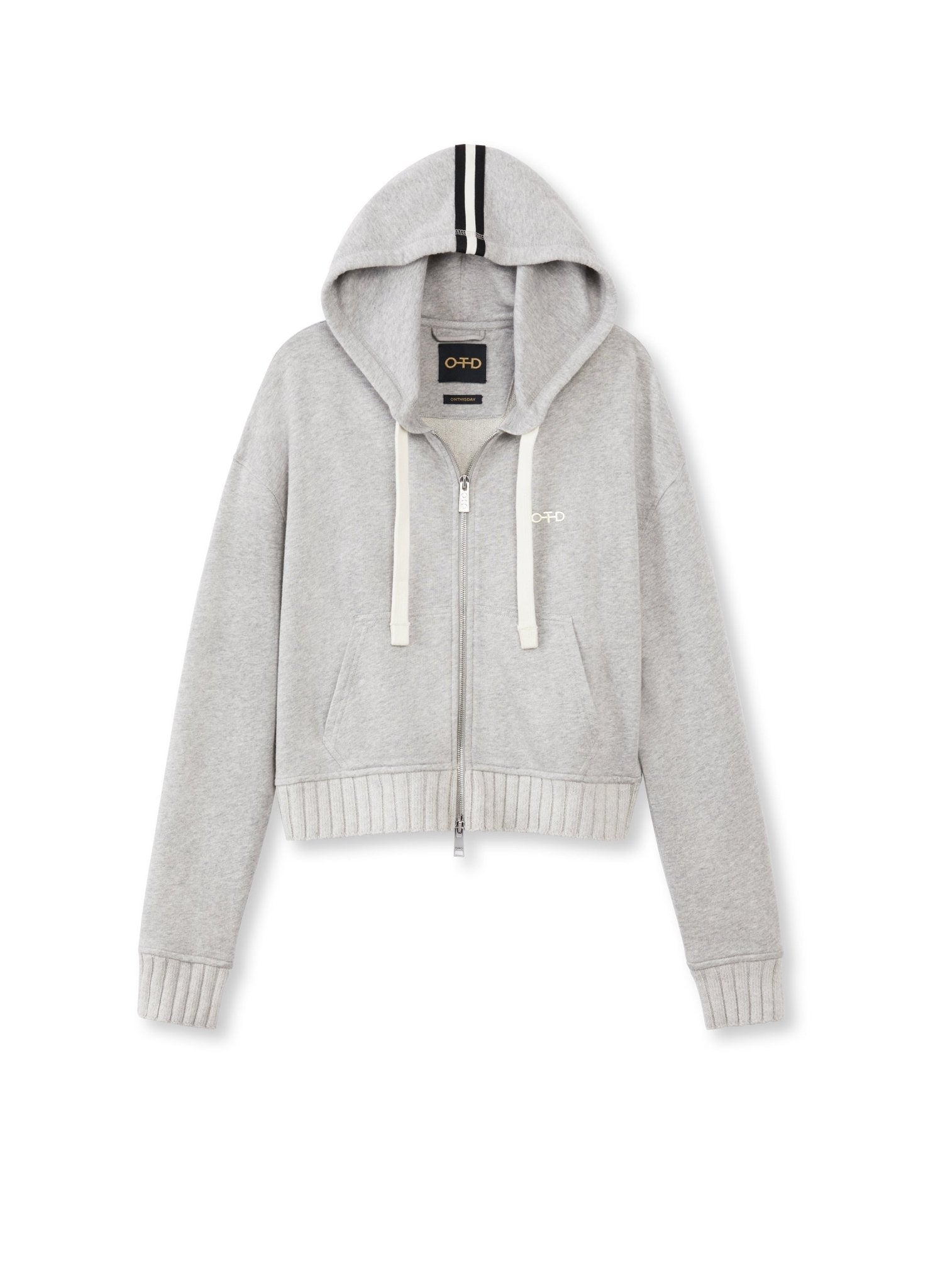 Cropped Zip Hoodie (Light Grey Heather) - StepByStep