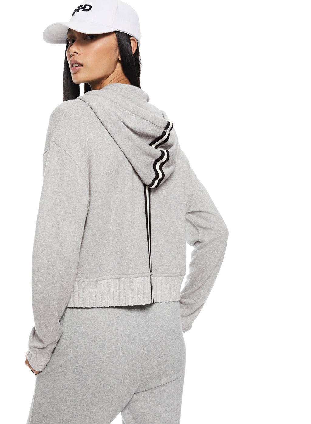 Cropped Zip Hoodie (Light Grey Heather) - StepByStep