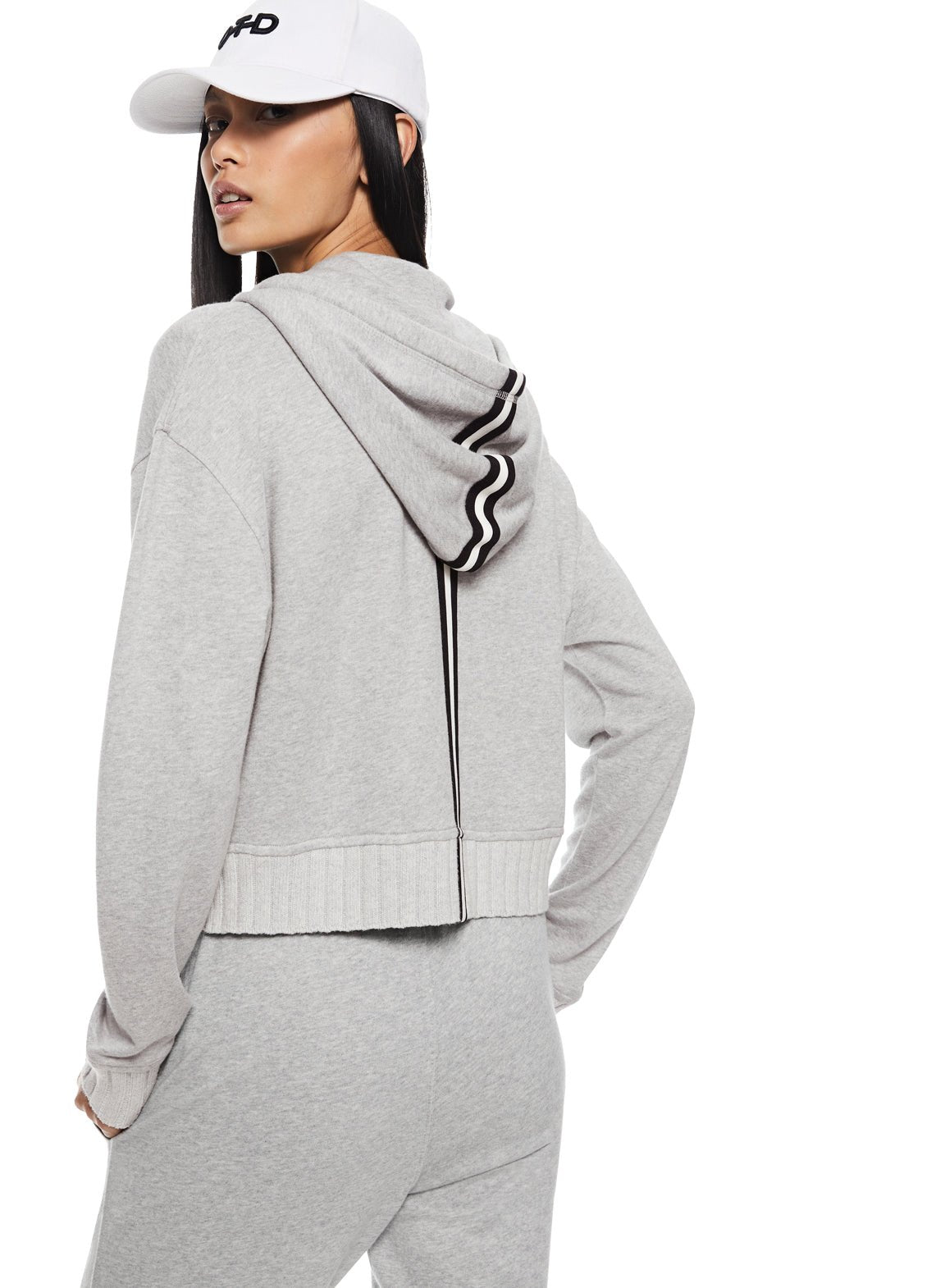 Cropped Zip Hoodie (Light Grey Heather) - StepByStep