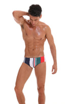 Datifer Summer 2026 Men Shorts Gym Low Waist Sexy Print Swim Brief Removed Pad Surfing Swimsuit Shorts Multicolor - StepByStepNow
