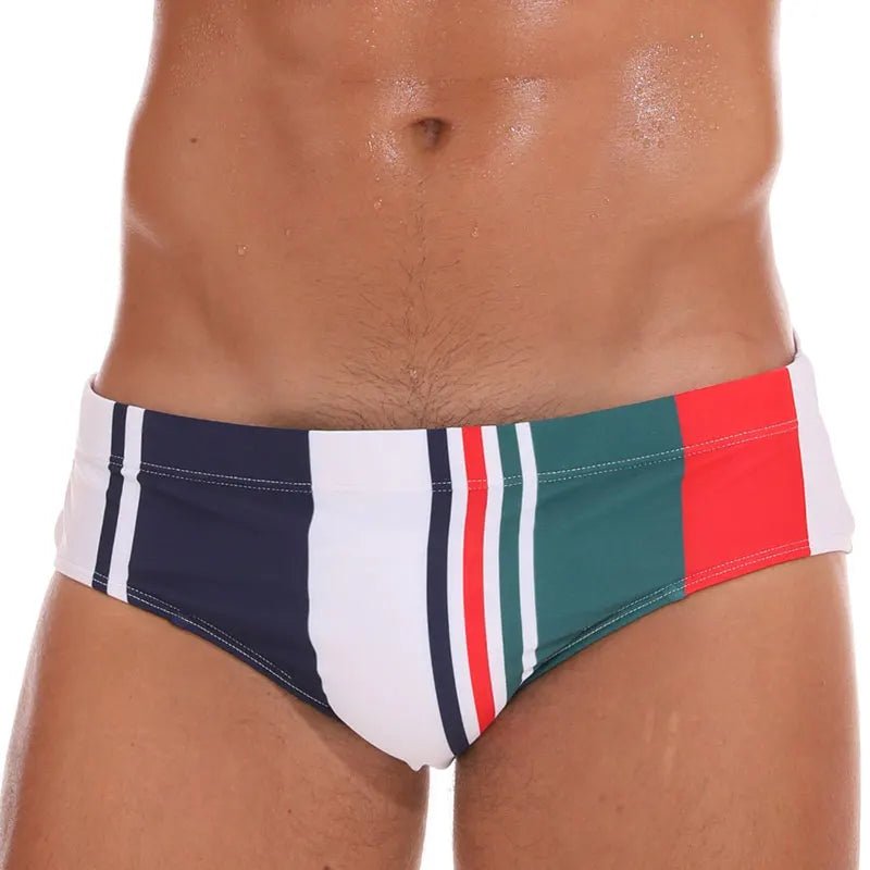 Datifer Summer 2026 Men Shorts Gym Low Waist Sexy Print Swim Brief Removed Pad Surfing Swimsuit Shorts Multicolor - StepByStepNow