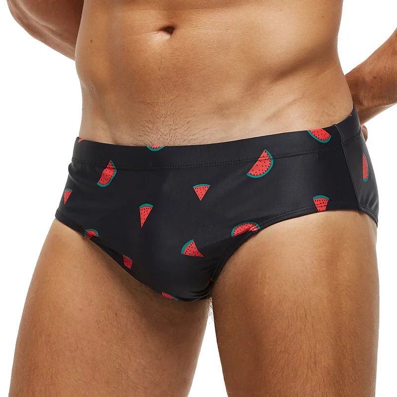 Datifer Summer 2026 Men Shorts Gym Low Waist Sexy Print Swim Brief Removed Pad Surfing Swimsuit Shorts Multicolor - StepByStepNow