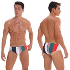 Datifer Summer 2026 Men Shorts Gym Low Waist Sexy Print Swim Brief Removed Pad Surfing Swimsuit Shorts Multicolor - StepByStepNow