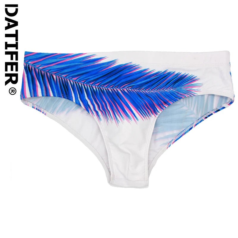 Datifer Summer 2026 Men Shorts Gym Low Waist Sexy Print Swim Brief Removed Pad Surfing Swimsuit Shorts Multicolor - StepByStepNow