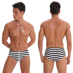 Datifer Summer 2026 Men Shorts Gym Low Waist Sexy Print Swim Brief Removed Pad Surfing Swimsuit Shorts Multicolor - StepByStepNow