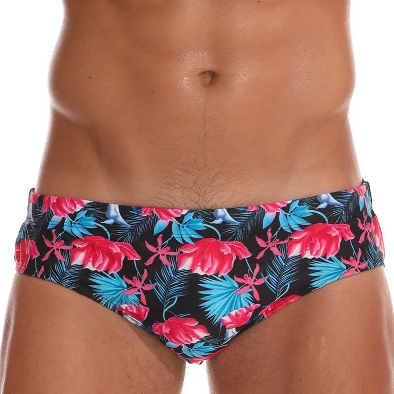 Datifer Summer 2026 Men Shorts Gym Low Waist Sexy Print Swim Brief Removed Pad Surfing Swimsuit Shorts Multicolor - StepByStepNow