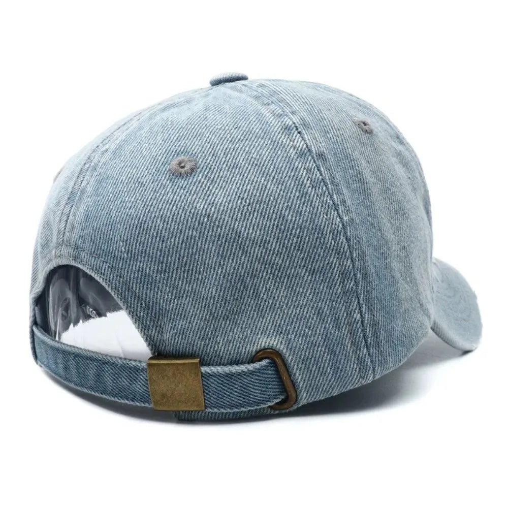 Denim Fabric Washed Denim Baseball Cap Washable Non Fading Black Vintage Y2k Dad Hats Soft Breathable Soft Top Sunshade Hat - StepByStepNow