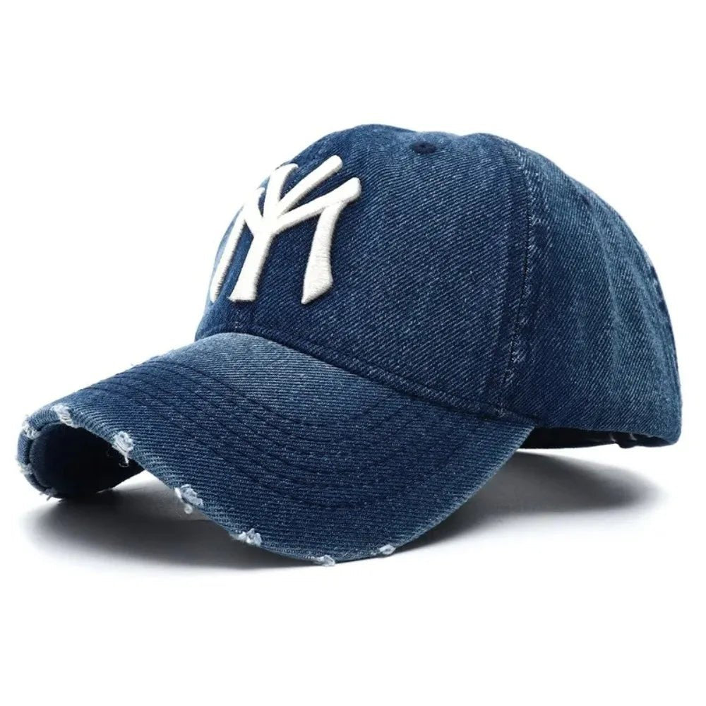 Denim Fabric Washed Denim Baseball Cap Washable Non Fading Black Vintage Y2k Dad Hats Soft Breathable Soft Top Sunshade Hat - StepByStepNow