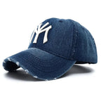 Denim Fabric Washed Denim Baseball Cap Washable Non Fading Black Vintage Y2k Dad Hats Soft Breathable Soft Top Sunshade Hat - StepByStepNow