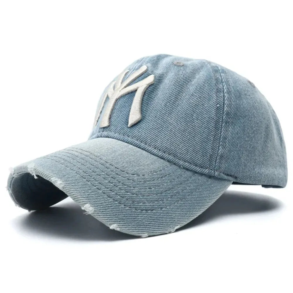 Denim Fabric Washed Denim Baseball Cap Washable Non Fading Black Vintage Y2k Dad Hats Soft Breathable Soft Top Sunshade Hat - StepByStepNow
