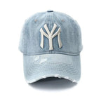 Denim Fabric Washed Denim Baseball Cap Washable Non Fading Black Vintage Y2k Dad Hats Soft Breathable Soft Top Sunshade Hat - StepByStepNow