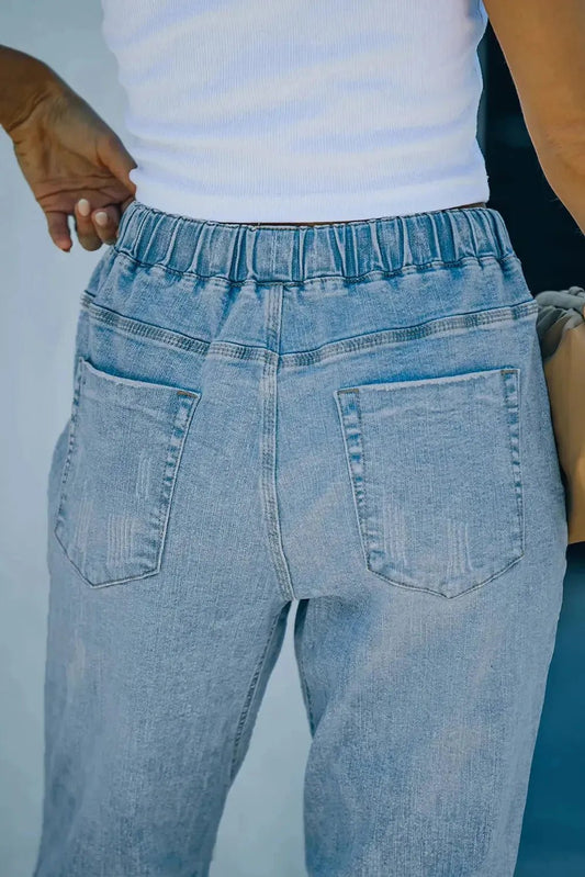 Distressed Denim Joggers - StepByStep