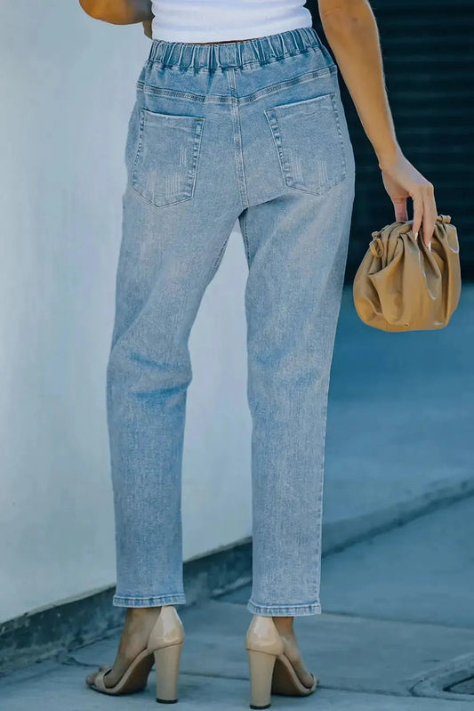 Distressed Denim Joggers - StepByStep