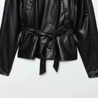 Giacca in pelle retro' con cintura - StepByStepNow
