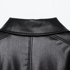 Giacca in pelle retro' con cintura - StepByStepNow