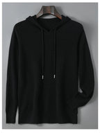 DjzDsm Autunno Inverno Maglione da uomo 100% lana merino Pullover con cappuccio spesso Maglieria morbida Casual Comfort Abbigliamento in lana Top - StepByStepNow