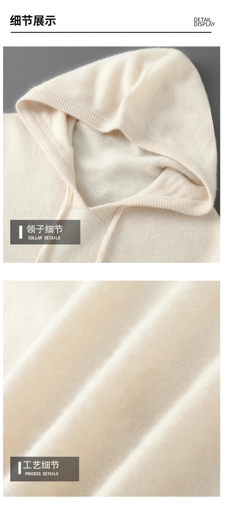 DjzDsm Autunno Inverno Maglione da uomo 100% lana merino Pullover con cappuccio spesso Maglieria morbida Casual Comfort Abbigliamento in lana Top - StepByStepNow