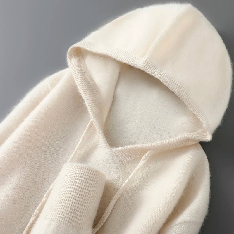 DjzDsm Autunno Inverno Maglione da uomo 100% lana merino Pullover con cappuccio spesso Maglieria morbida Casual Comfort Abbigliamento in lana Top - StepByStepNow