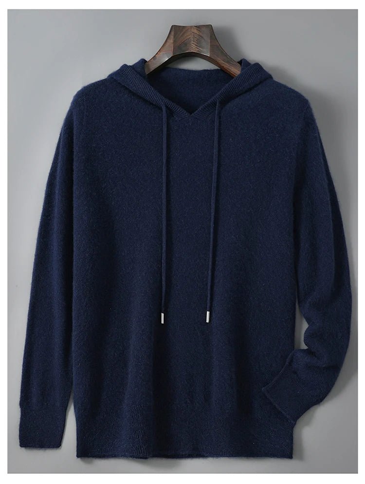 DjzDsm Autunno Inverno Maglione da uomo 100% lana merino Pullover con cappuccio spesso Maglieria morbida Casual Comfort Abbigliamento in lana Top - StepByStepNow