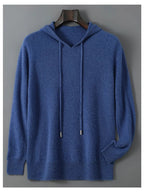 DjzDsm Autunno Inverno Maglione da uomo 100% lana merino Pullover con cappuccio spesso Maglieria morbida Casual Comfort Abbigliamento in lana Top - StepByStepNow