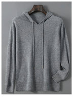 DjzDsm Autunno Inverno Maglione da uomo 100% lana merino Pullover con cappuccio spesso Maglieria morbida Casual Comfort Abbigliamento in lana Top - StepByStepNow