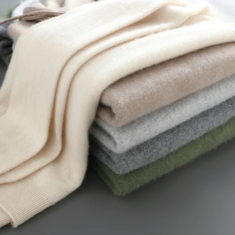 DjzDsm Autunno Inverno Maglione da uomo 100% lana merino Pullover con cappuccio spesso Maglieria morbida Casual Comfort Abbigliamento in lana Top - StepByStepNow