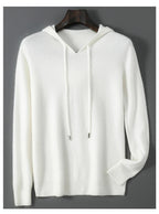 DjzDsm Autunno Inverno Maglione da uomo 100% lana merino Pullover con cappuccio spesso Maglieria morbida Casual Comfort Abbigliamento in lana Top - StepByStepNow