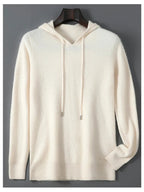 DjzDsm Autunno Inverno Maglione da uomo 100% lana merino Pullover con cappuccio spesso Maglieria morbida Casual Comfort Abbigliamento in lana Top - StepByStepNow