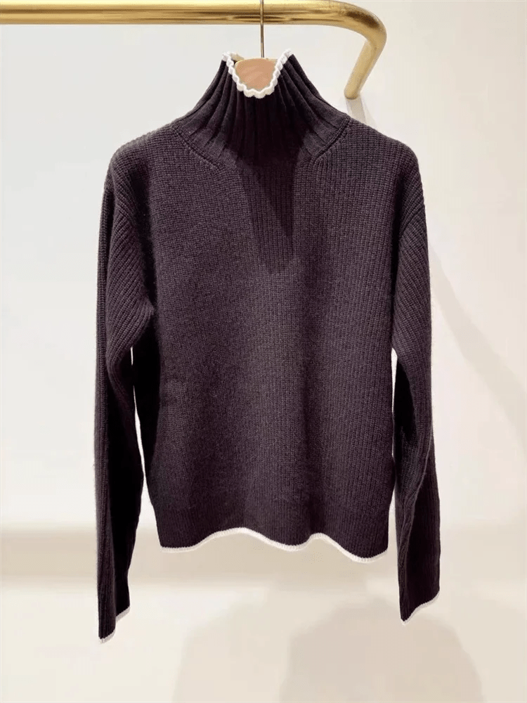 Dolcevita da donna in 2 colori con finiture in colore a contrasto  StepByStepNow