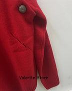 Donna 100% Cashmere lavorato a maglia maglione a collo alto spalla abbottonata pullover a maniche lunghe spalla bassa maglieria di alta qualità 2025FW - StepByStepNow