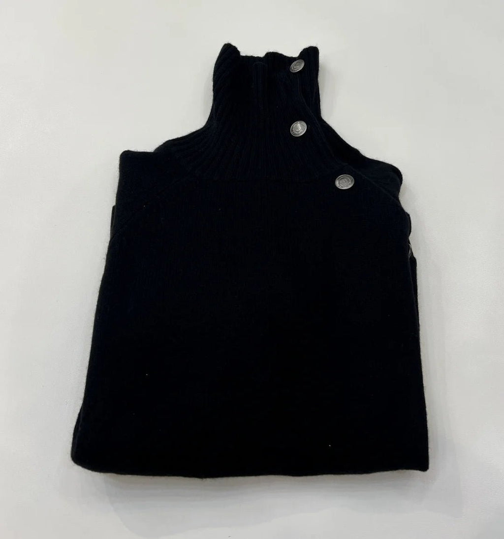 Donna 100% Cashmere lavorato a maglia maglione a collo alto spalla abbottonata pullover a maniche lunghe spalla bassa maglieria di alta qualità 2025FW - StepByStepNow