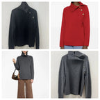 Donna 100% Cashmere lavorato a maglia maglione a collo alto spalla abbottonata pullover a maniche lunghe spalla bassa maglieria di alta qualità 2025FW - StepByStepNow