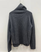 Donna 100% Cashmere lavorato a maglia maglione a collo alto spalla abbottonata pullover a maniche lunghe spalla bassa maglieria di alta qualità 2025FW - StepByStepNow