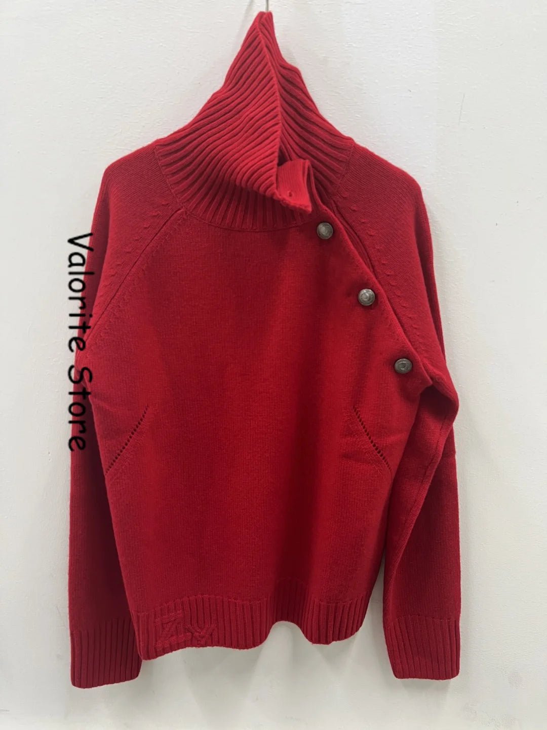 Donna 100% Cashmere lavorato a maglia maglione a collo alto spalla abbottonata pullover a maniche lunghe spalla bassa maglieria di alta qualità 2025FW - StepByStepNow