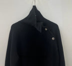 Donna 100% Cashmere lavorato a maglia maglione a collo alto spalla abbottonata pullover a maniche lunghe spalla bassa maglieria di alta qualità 2025FW - StepByStepNow