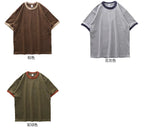 DUKEEN 320G Heavyweight Color - Blocked Patchwork Men's T-Shirt Summer 100% Cotton Solid Color Short Sleeve Basic Tops - StepByStepNow