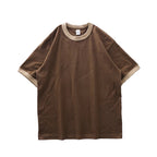 DUKEEN 320G Heavyweight Color - Blocked Patchwork Men's T-Shirt Summer 100% Cotton Solid Color Short Sleeve Basic Tops - StepByStepNow