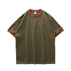 DUKEEN 320G Heavyweight Color - Blocked Patchwork Men's T-Shirt Summer 100% Cotton Solid Color Short Sleeve Basic Tops - StepByStepNow