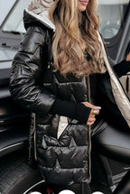 Elegant Winter Hooded Down Jacket Cardigan Coat - StepByStepNow