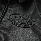 Embossing craft American retro PU leather jacket cotton - padded jacket MA1 flying locomotive cotton Alcatraz JACKET - StepByStep