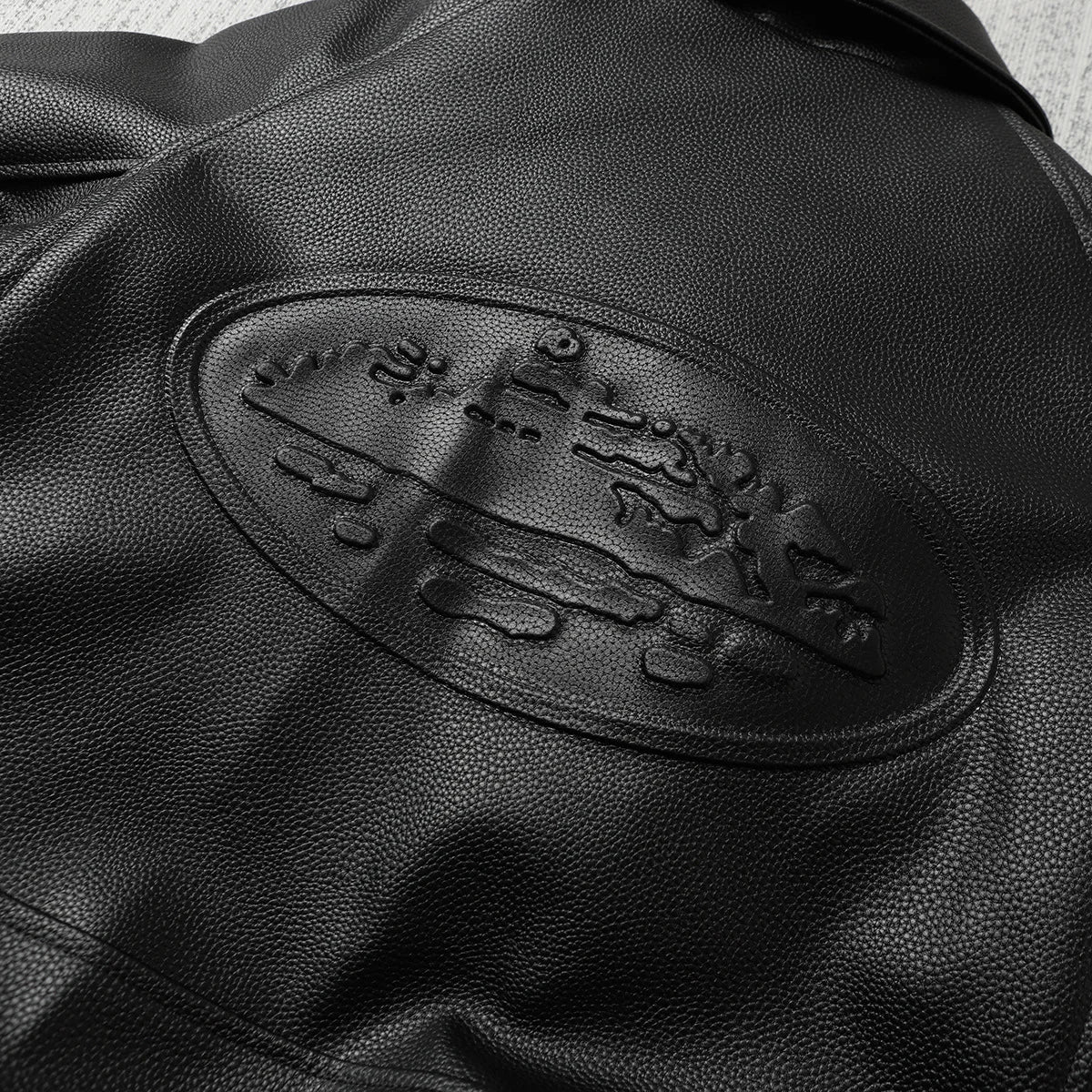 Embossing craft American retro PU leather jacket cotton - padded jacket MA1 flying locomotive cotton Alcatraz JACKET - StepByStep